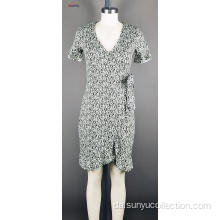 Ladies Flower Printed Short Sleeve Dress